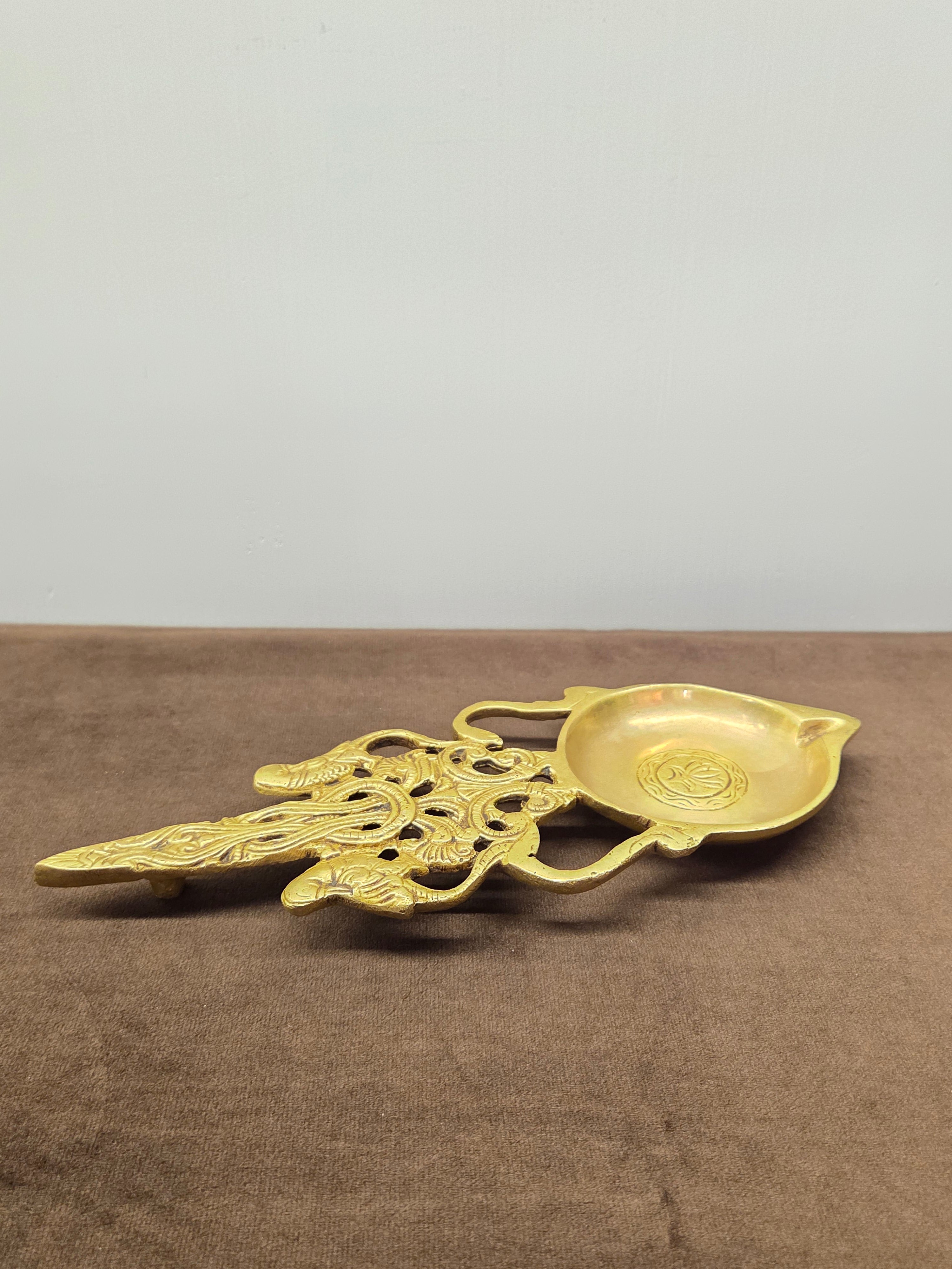 Brass Aarti spoon Engraved
