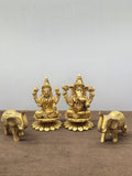 Ganesh Laxmi idols with brass Elephants
