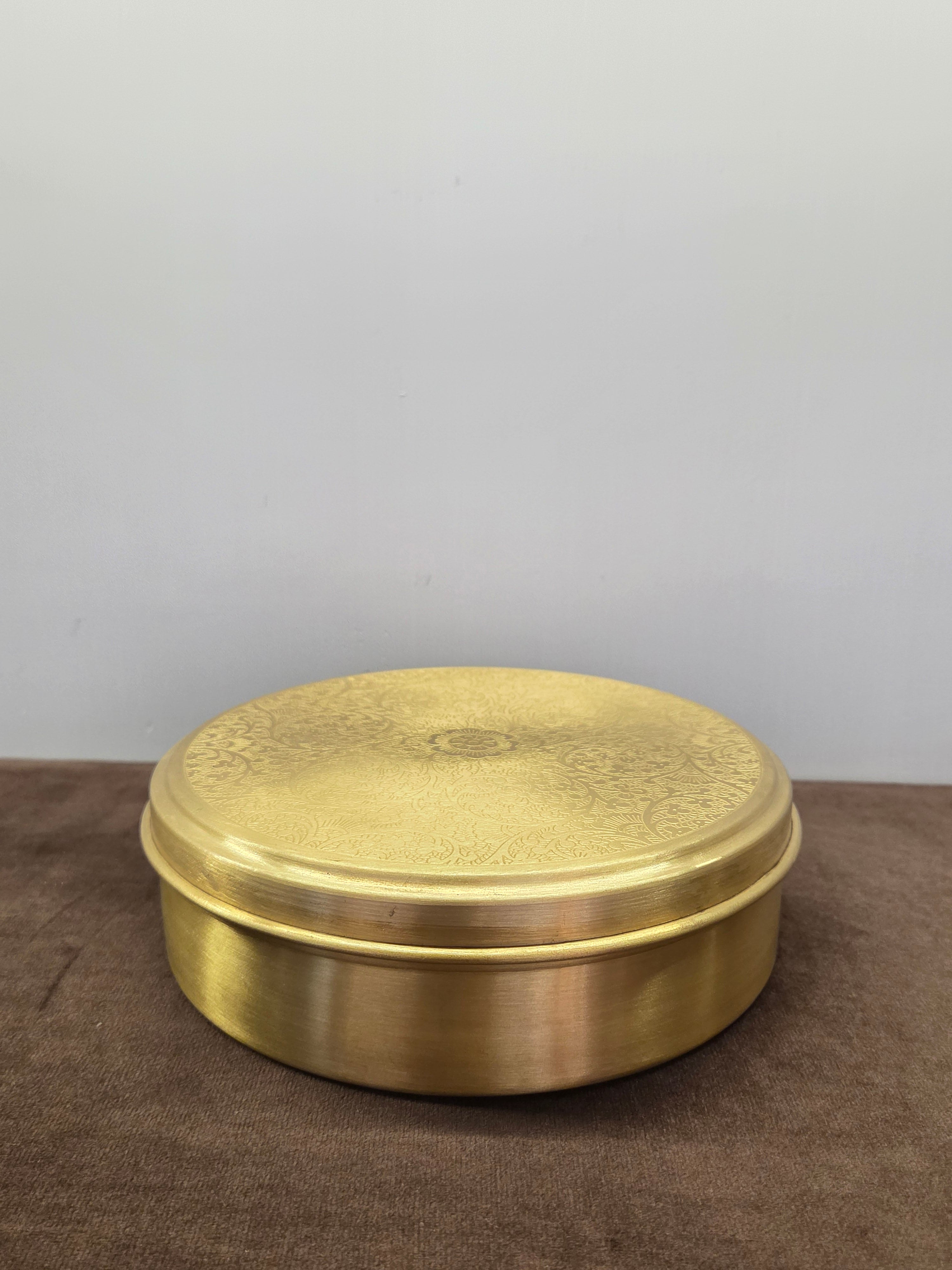 Brass Roti box (Engraved)