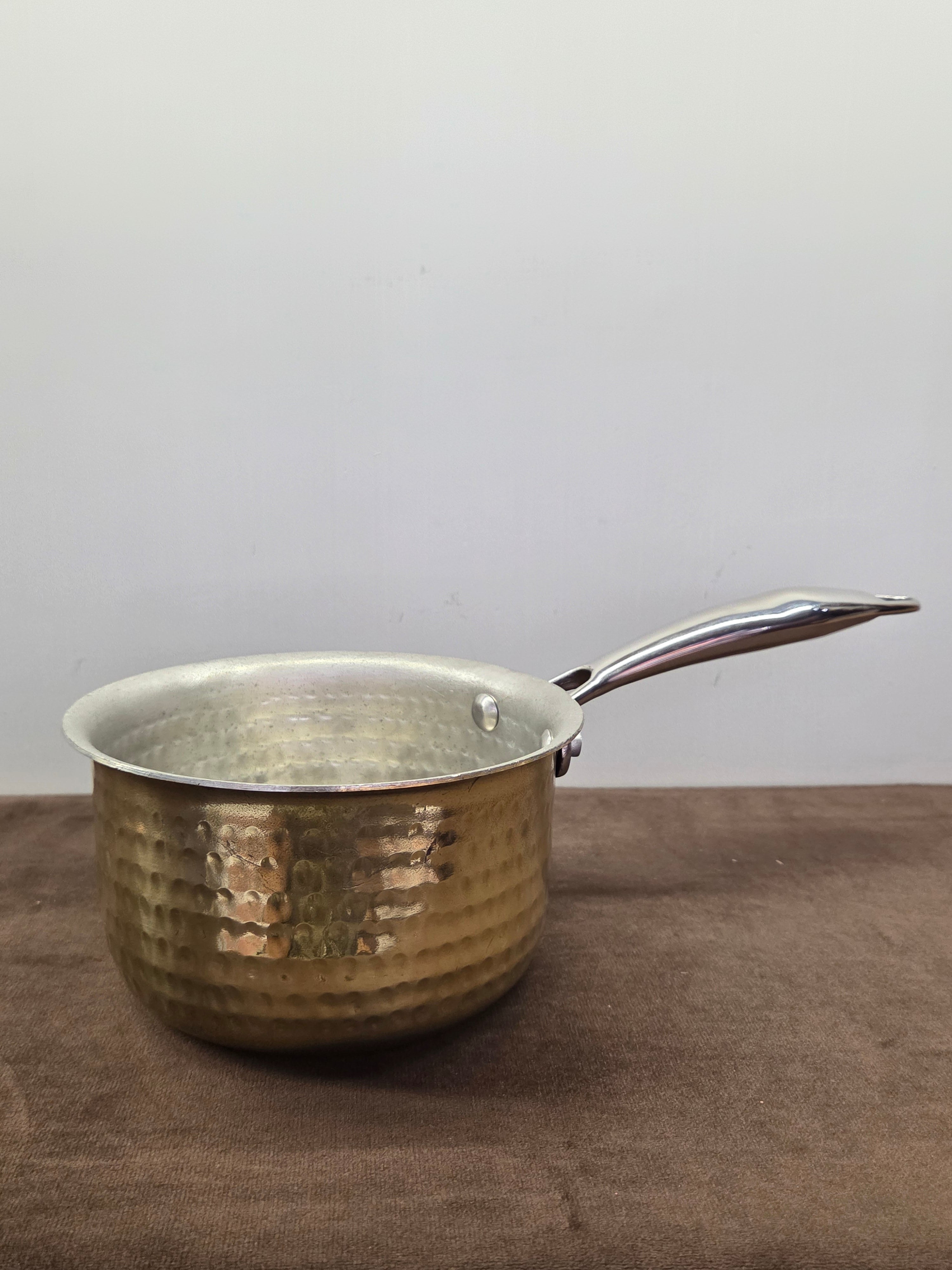 Brass Saucepan (Tin Coating & Hand Hammered)