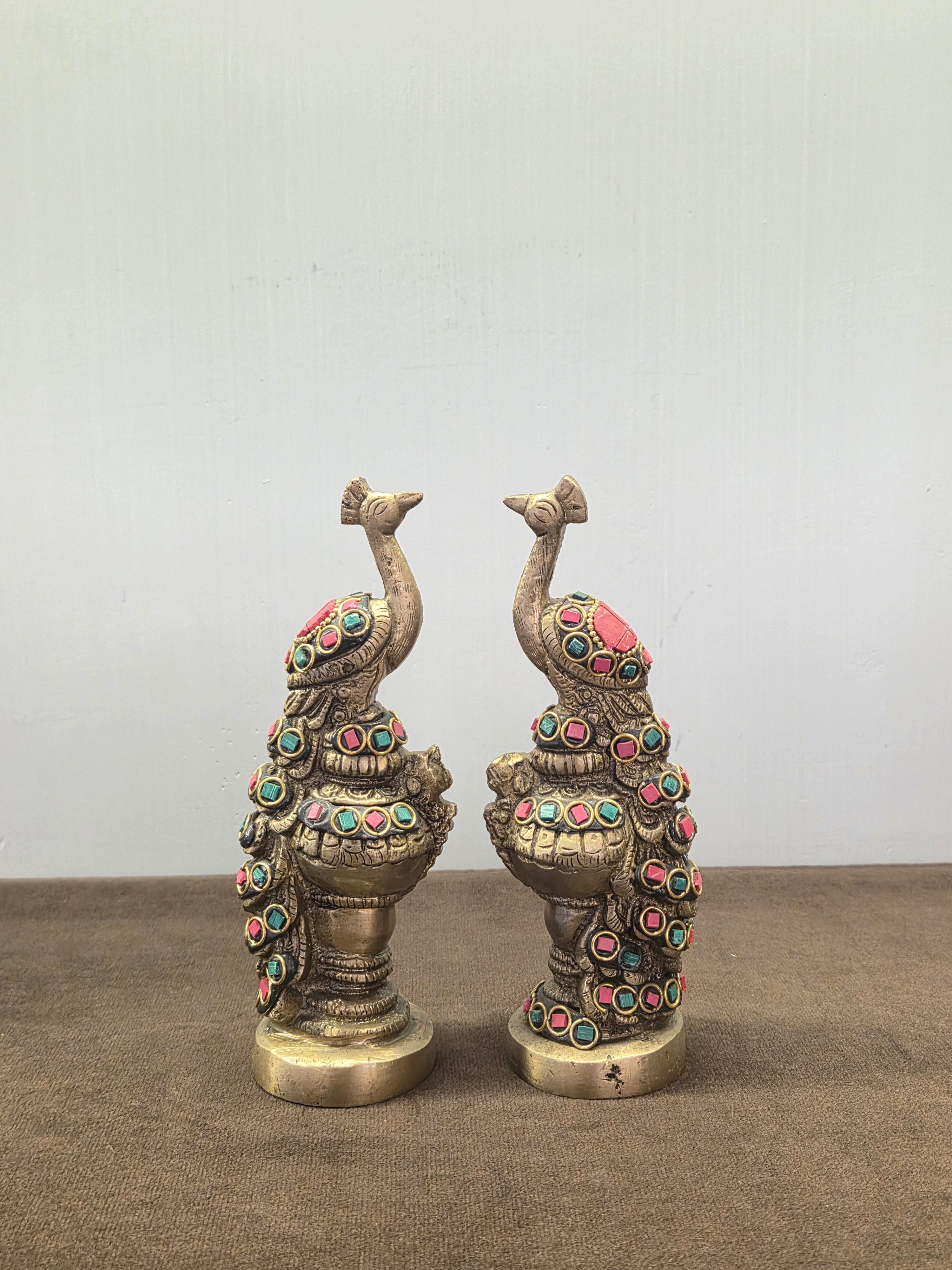 Brass Decor Peacock (Set of 2)