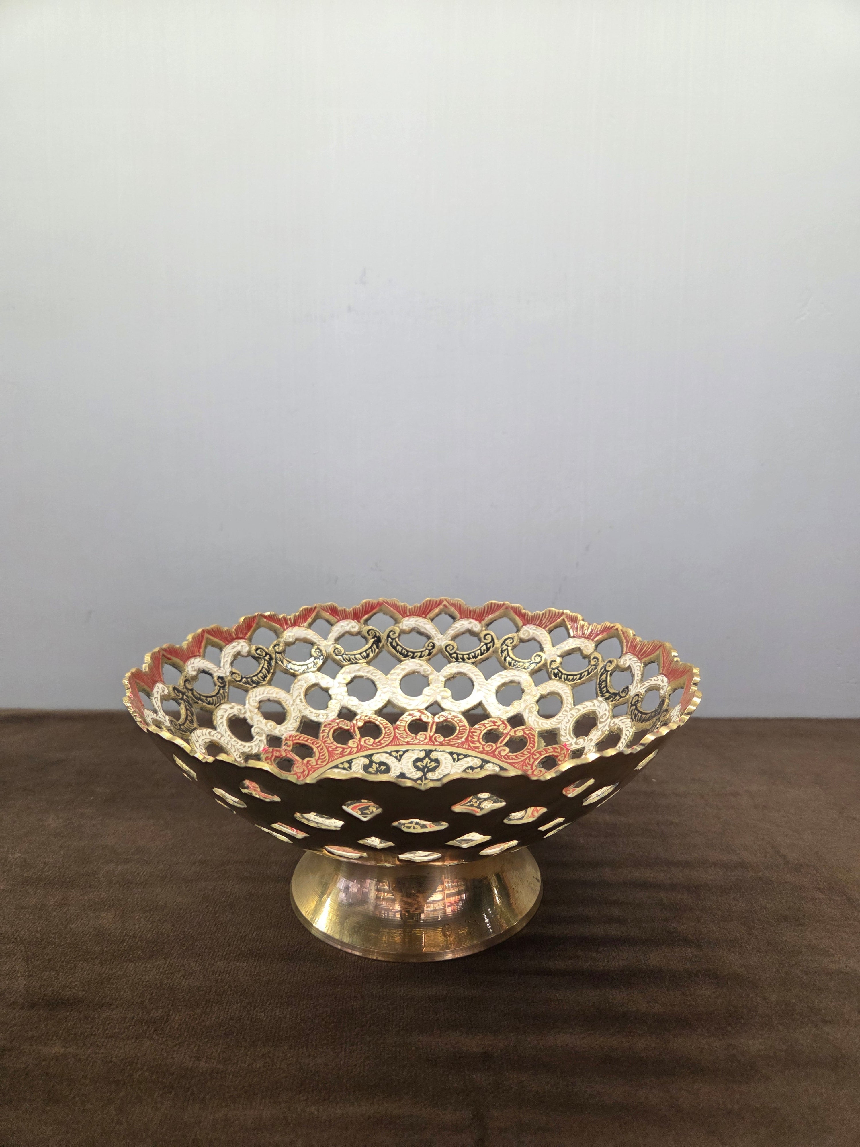 Brass Fruit Bowl (Hand Painted)