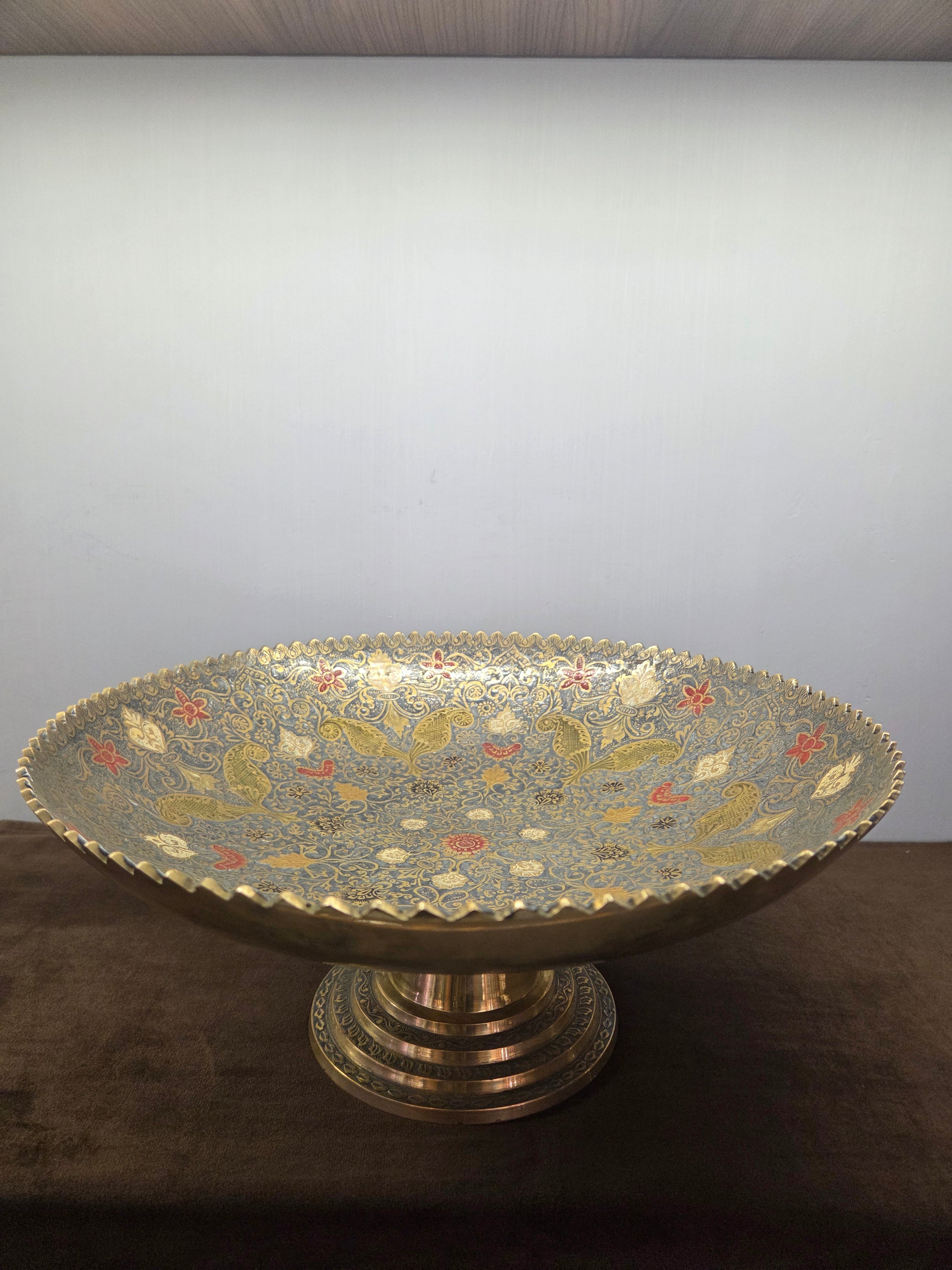 Brass Hand Painted Fruit Bowl
