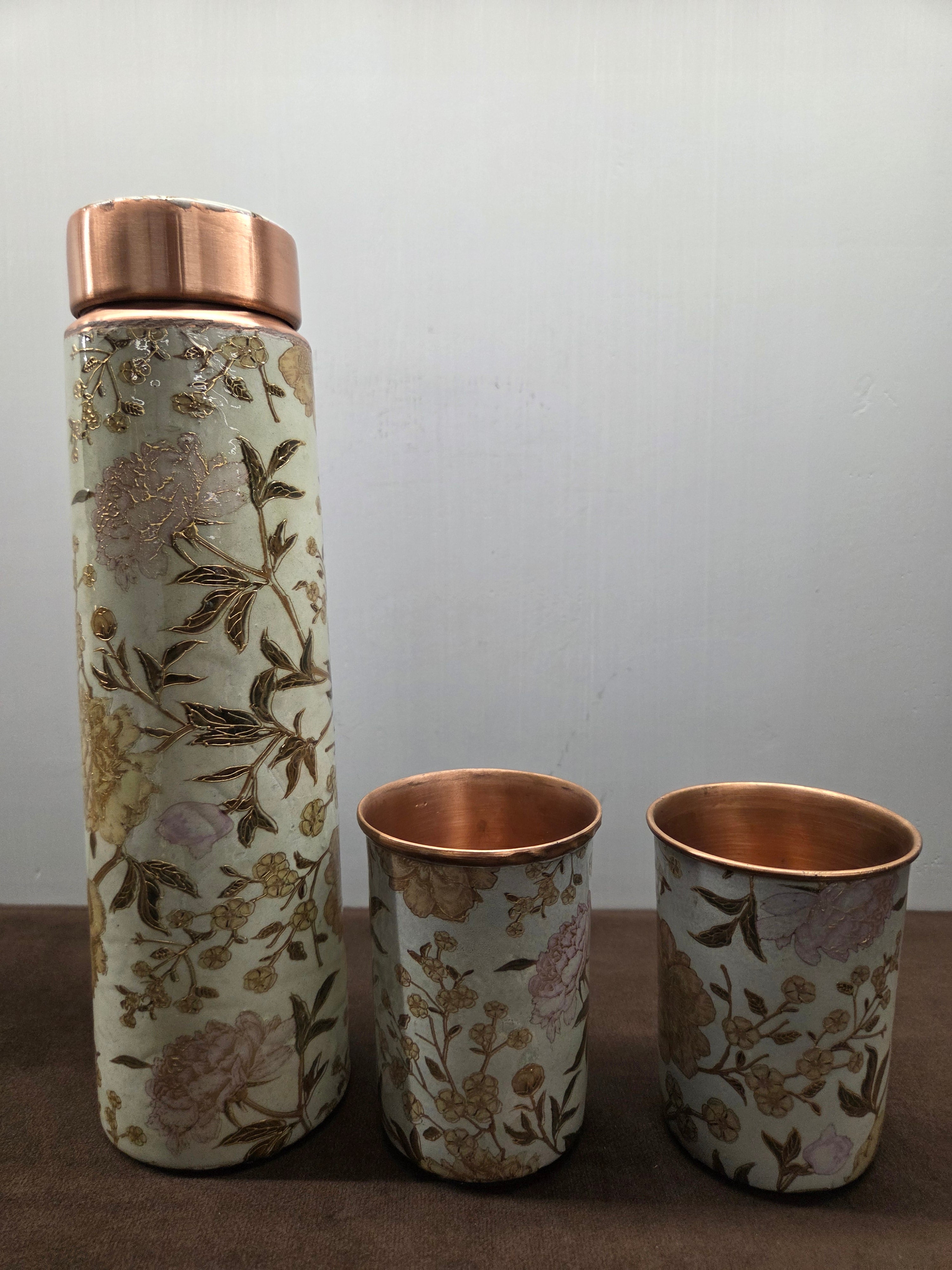 Copper Bottle & Glass Set (Printed)