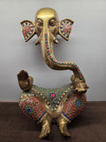 Ganesh Ji (Brass - Antique - Embedded)