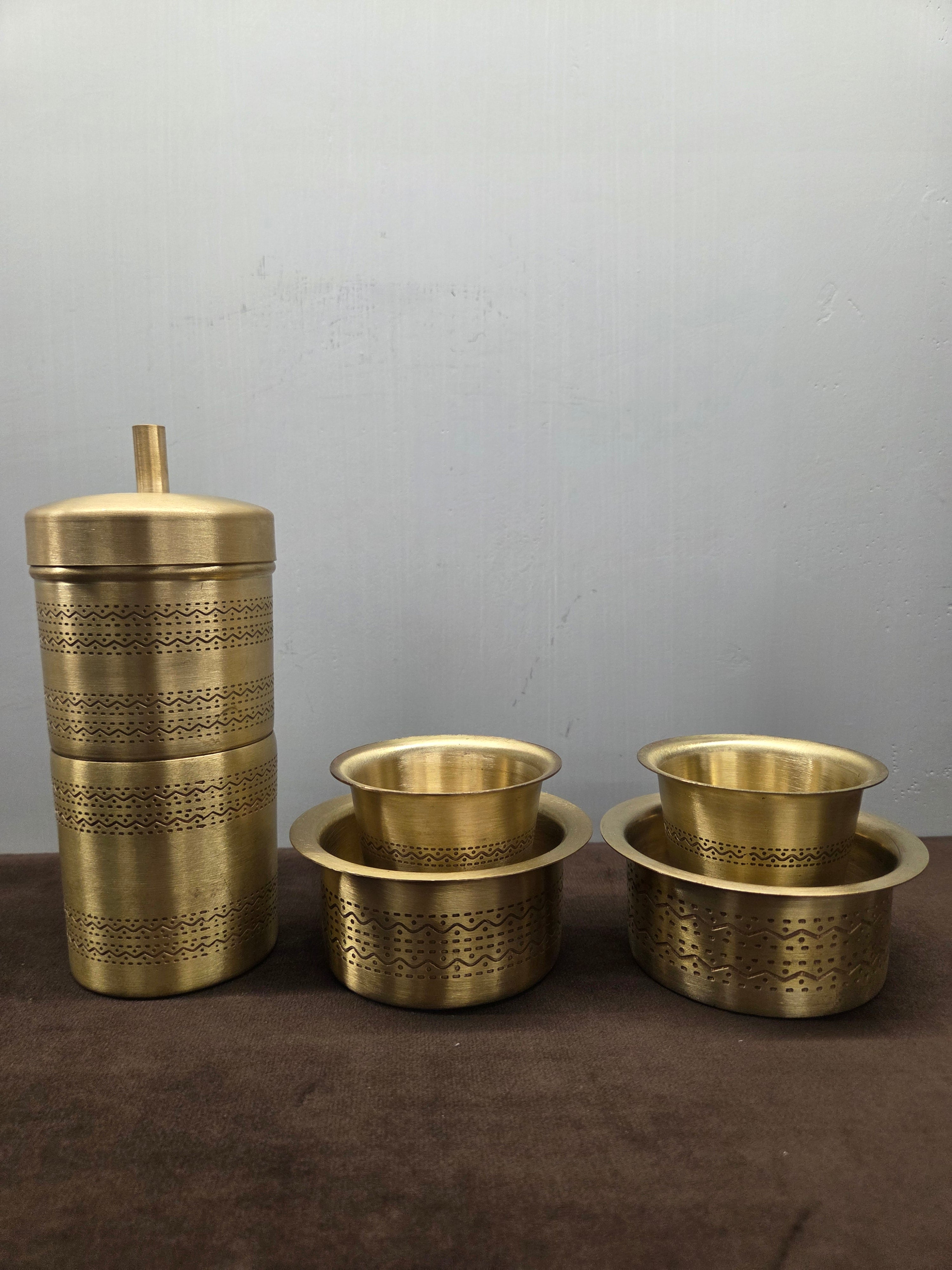 Brass Coffee Filter & Cup set