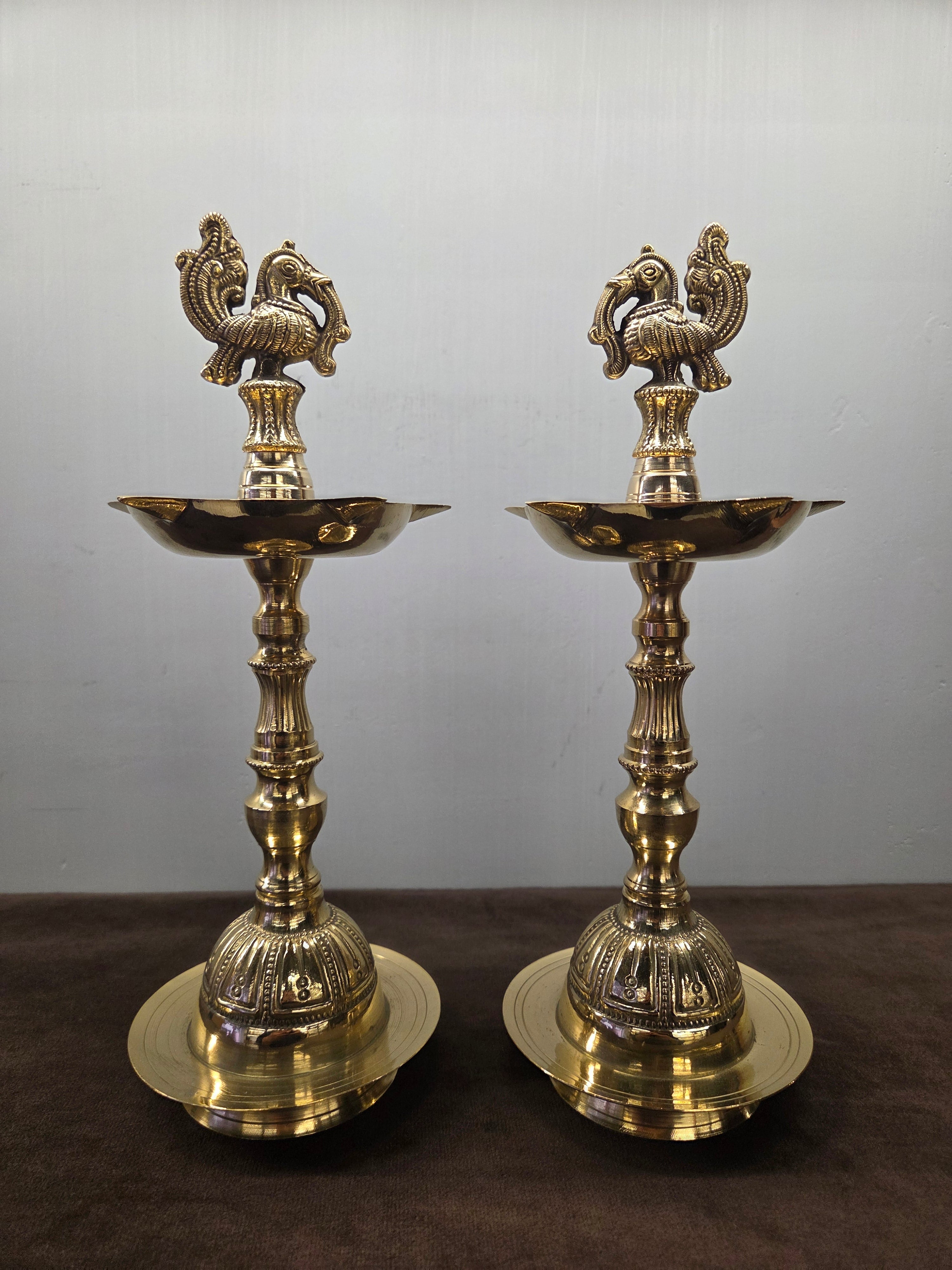 Brass Standing Diya (Set of 2)