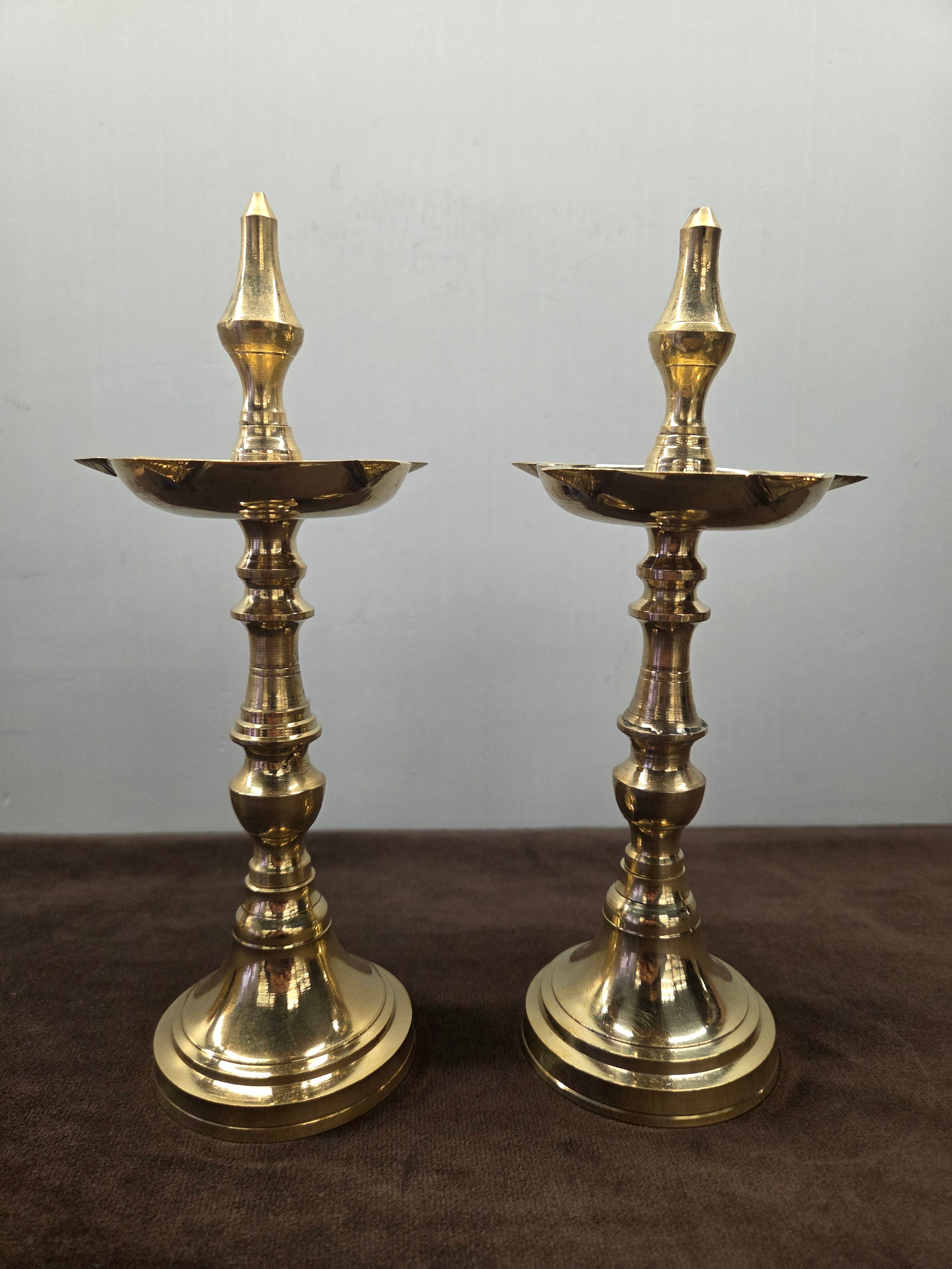 Brass Standing Diya (Set of 2)