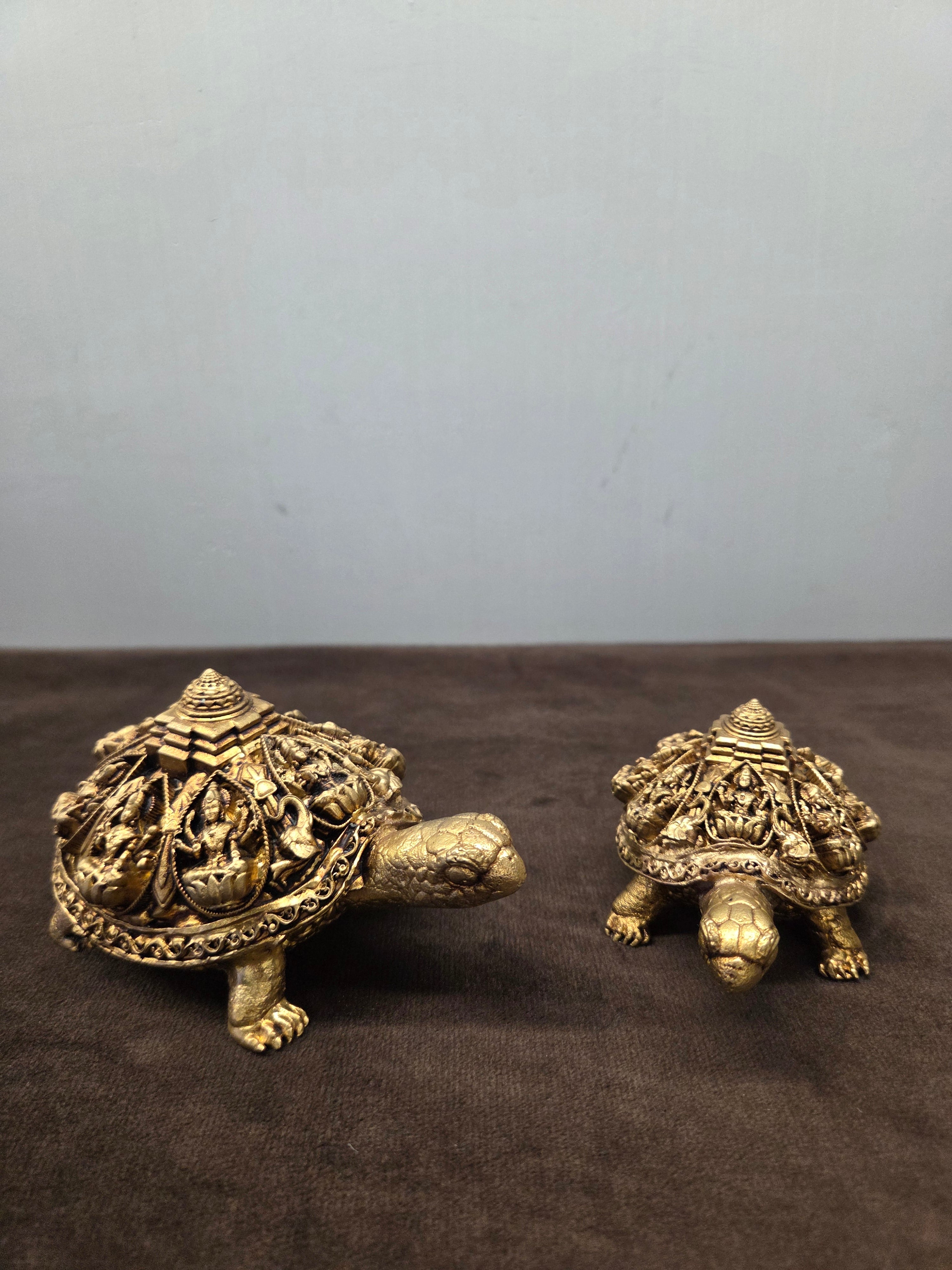 Brass Tortoise Big & Small (Antique - Design)