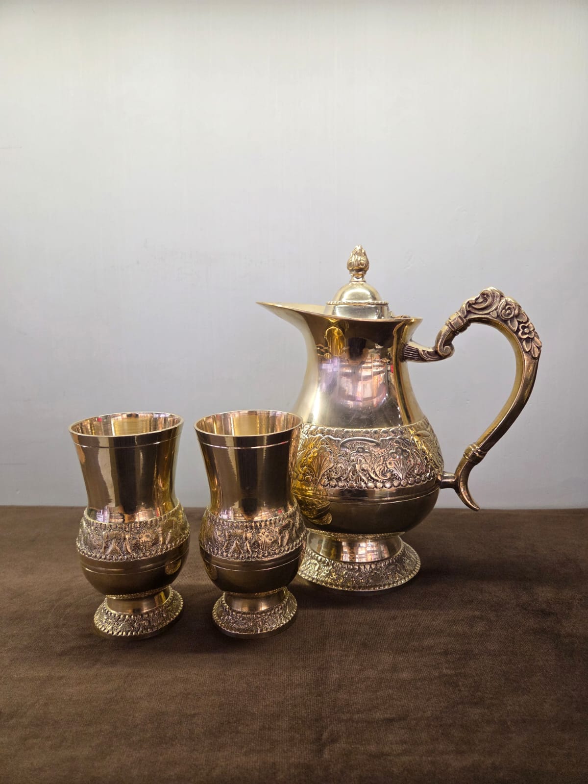 Brass Jug & Glass set Hamper