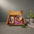 Copper and Brass Mug Hamper on a stone ledge against a grey plaster wall - Peetal Parampara